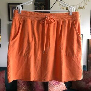 BELLE Beach Kim Gravel size L Orange Terrycloth Drawstring Pull-On Short Skirt